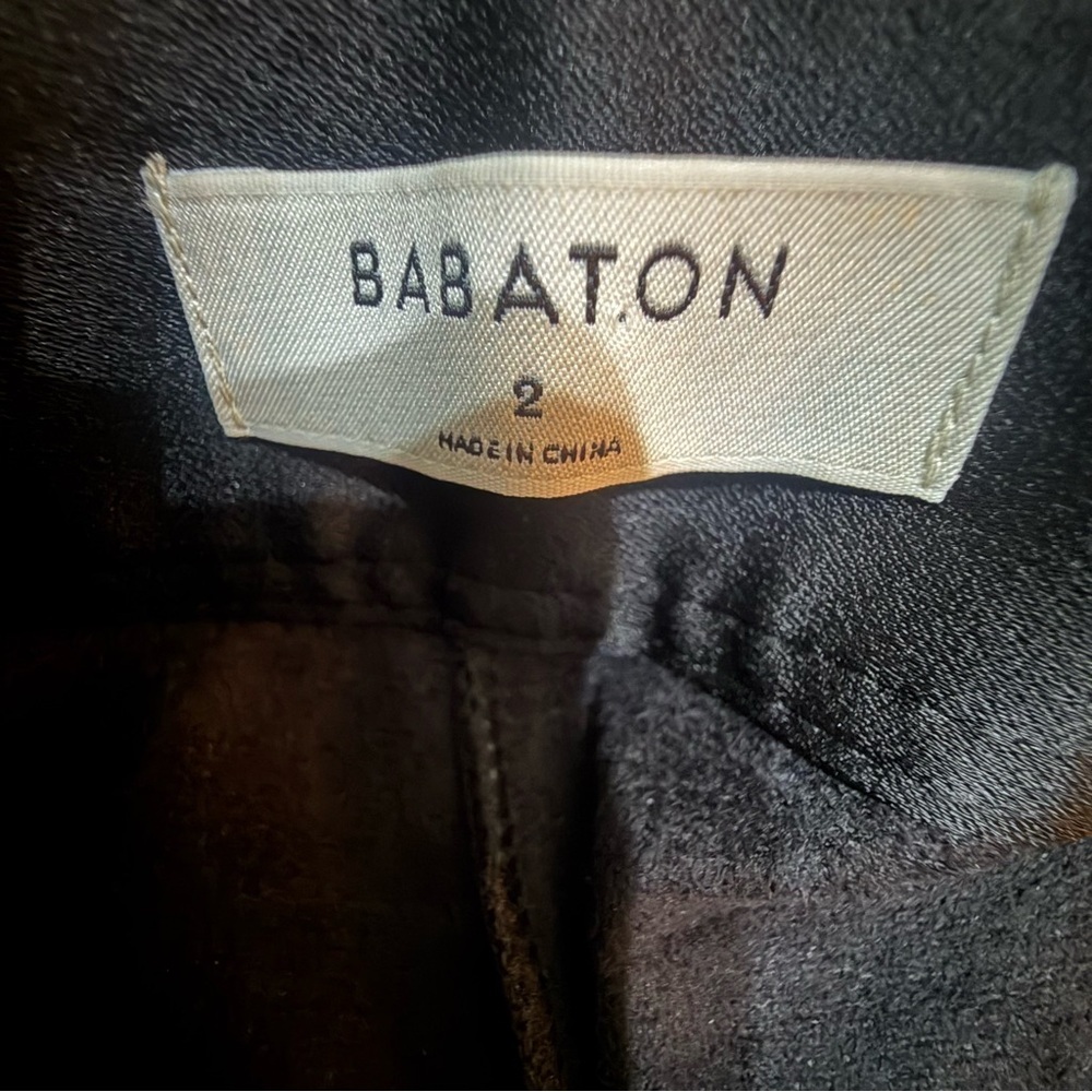 Babaton Aritzia Office Siren Black Vegan Leather Pleated Barrel Pants - Picture 7 of 8